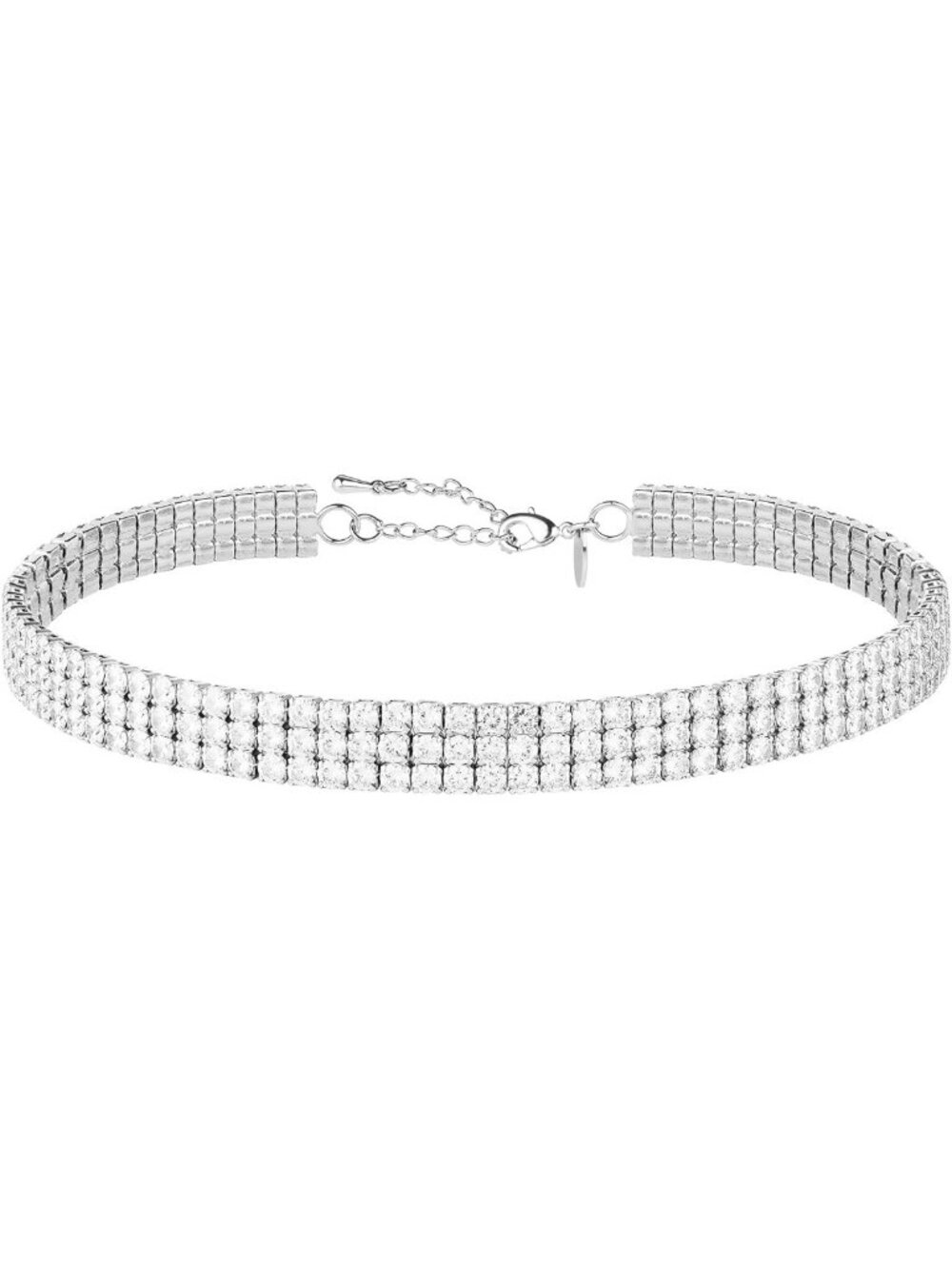 18K Gold Plated Cubic Zirconia Choker Necklace for Women - Bling Rhinestone